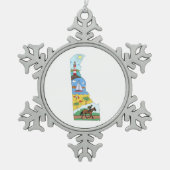 Map Of Delaware Sea Beach National Parks Tin Sneeuwvlok Ornament (Voorkant)