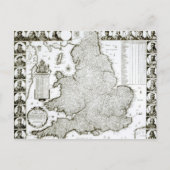 Map of England and Wales, 1644 Briefkaart (Voorkant)