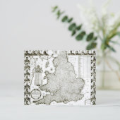 Map of England and Wales, 1644 Briefkaart (Staand voorkant)