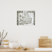 Map of England and Wales, 1644 Poster (Keuken)