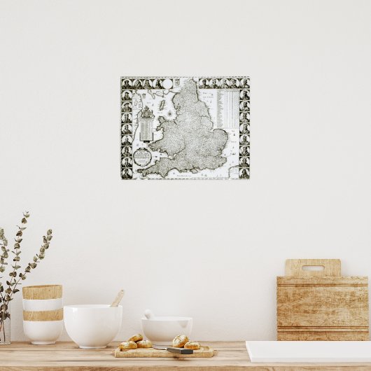 Map of England and Wales, 1644 Poster (Keuken)