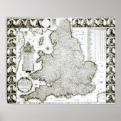Map of England and Wales, 1644 Poster (Voorkant)