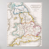 Map of England | Britannia Antiqua Poster (Voorkant)