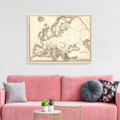 Map of Europe 2 Canvas Afdruk (Insitu (Woonkamer))