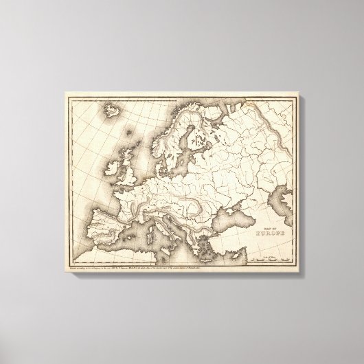Map of Europe 2 Canvas Afdruk (Voorkant)