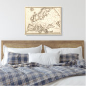 Map of Europe 2 Canvas Afdruk (Insitu (Slaapkamer))