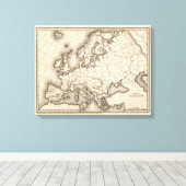 Map of Europe 2 Canvas Afdruk (Insitu (Houten vloer))