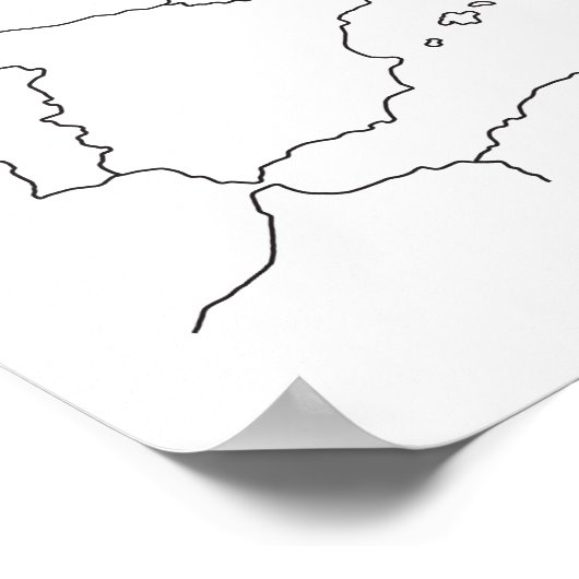 Map of Europe Blank Outline Poster (Hoek)