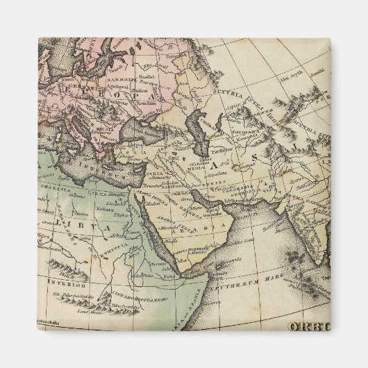 map of Europe, Northern Africa and Southeast Asia Magneet (Voorkant)