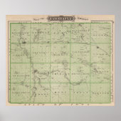 Map of Faribault County, Minnesota Poster (Voorkant)