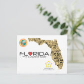 Map of Florida with all counties spelled out Briefkaart (Staand voorkant)