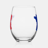 Map of France Eiffel Tower Design Wijnglas Zonder Voet (Links)