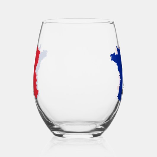 Map of France Eiffel Tower Design Wijnglas Zonder Voet (Links)