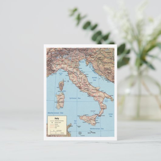 Map of Italy Briefkaart (Staand voorkant)