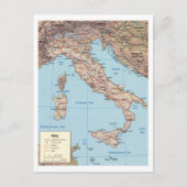 Map of Italy Briefkaart (Voorkant)