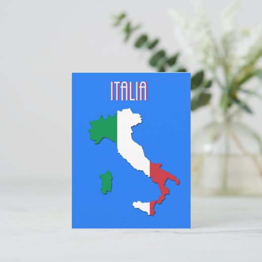 Map of Italy postcard Briefkaart (Staand voorkant)