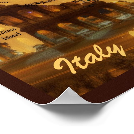 Map of Italy Poster (Hoek)