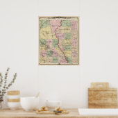 Map of Juneau and Adams counties Poster (Keuken)
