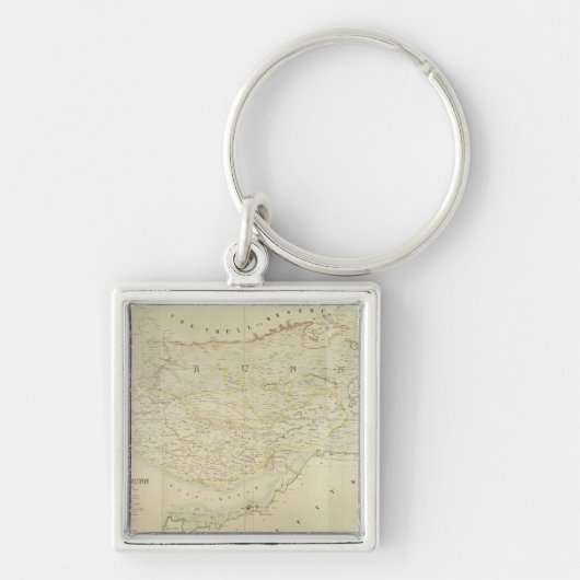 Map of Kutch and Runn, India, 1854 Sleutelhanger (Voorkant)