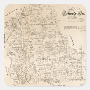 Map of Liberty County, Texas (1879) Vierkante Sticker