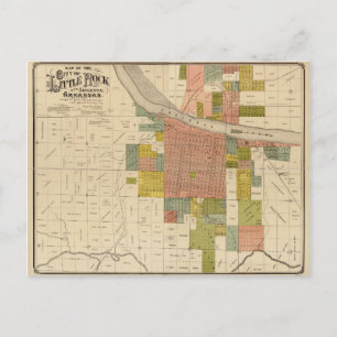 Map of Little Rock and Argenta, Arkansas (1888) Briefkaart