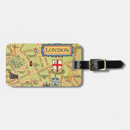 Map of London England Bagagelabel