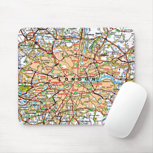 Map of London England Muismat (Met muis)