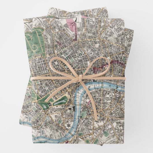  Map of London England Poster Inpakpapier Vel (In situ)