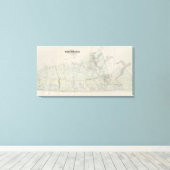 Map of Long Branch, NJ Canvas Afdruk (Insitu (Houten vloer))