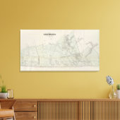 Map of Long Branch, NJ Canvas Afdruk (Insitu (Woonkamer))