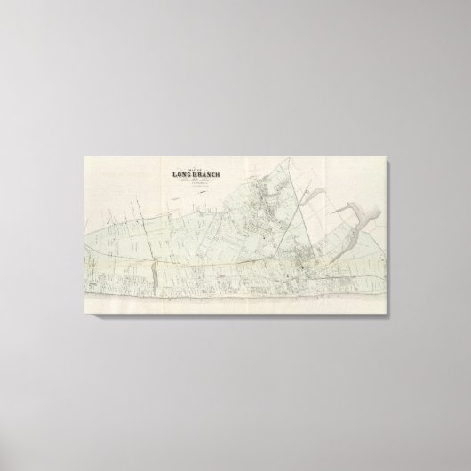 Map of Long Branch, NJ Canvas Afdruk (Voorkant)