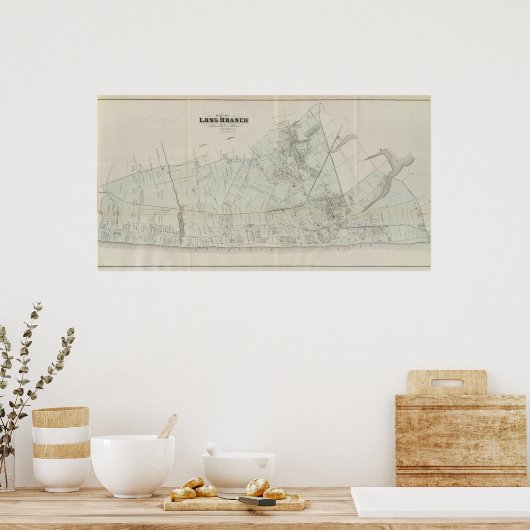 Map of Long Branch, NJ Poster (Keuken)