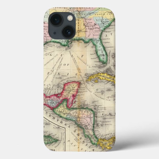 Map Of Mexico, Central America Case-Mate iPhone Case (Achterkant)