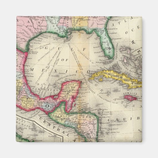 Map Of Mexico, Central America Magneet (Voorkant)