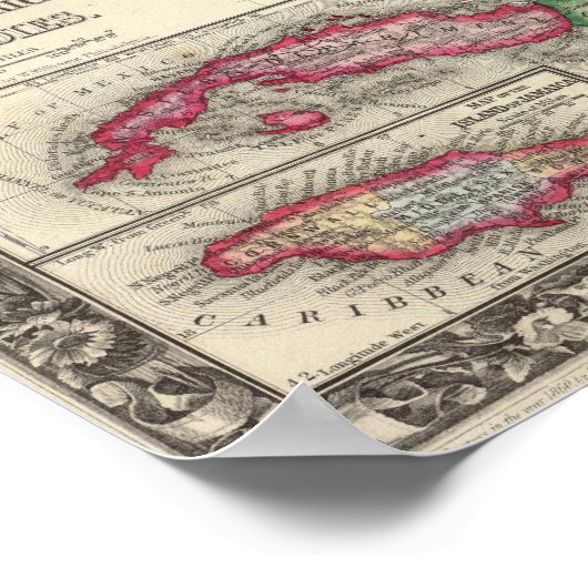 Map Of Mexico, Central America Poster (Hoek)