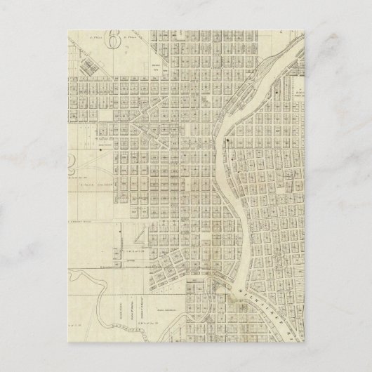 Map of Milwaukee Briefkaart (Voorkant)