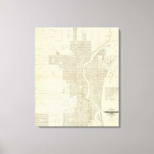 Map of Milwaukee Canvas Afdruk (Voorkant)