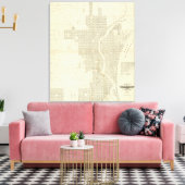 Map of Milwaukee Canvas Afdruk (Insitu (Woonkamer))