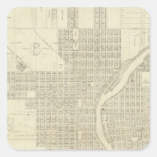 Map of Milwaukee Vierkante Sticker (Voorkant)