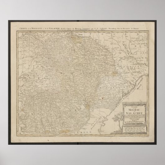 Map of Moldavia and Wallachia from 1785 Poster (Voorkant)