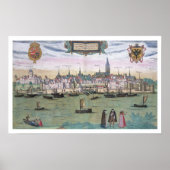 Map of Nijmegen, from 'Civitates Orbis Terrarum' b Poster (Voorkant)