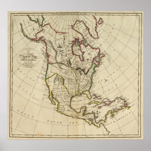 Map of North America Poster (Voorkant)