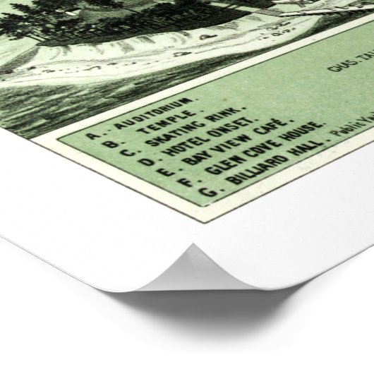 Map of Onset Bay Grove in Wareham, MA vanaf 1885 Poster (Hoek)