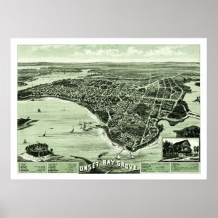 Map of Onset Bay Grove in Wareham, MA vanaf 1885 Poster