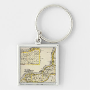 Map of Rock Island County en Dixon Sleutelhanger