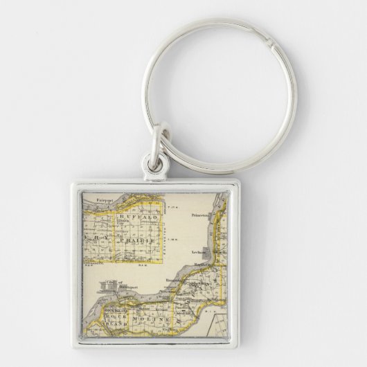 Map of Rock Island County en Dixon Sleutelhanger (Voorkant)