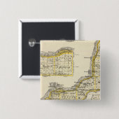 Map of Rock Island County en Dixon Vierkante Button 5,1 Cm (Voorkant /achterkant)