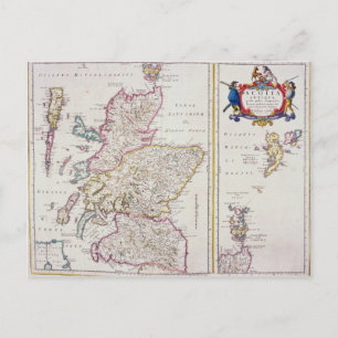 Map of Scotland, c.1700 Briefkaart