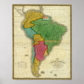 Map of South America 3 Poster (Voorkant)