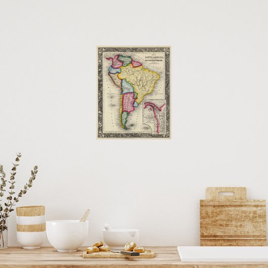 Map Of South America Poster (Keuken)